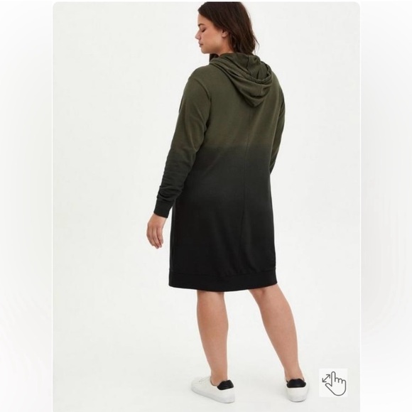 Torrid Green Ombré French Terry Hooded Dress - Picture 2 of 6